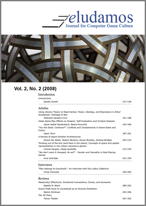 Cover of Eludamos, Vol. 2, No. 2 (2008)