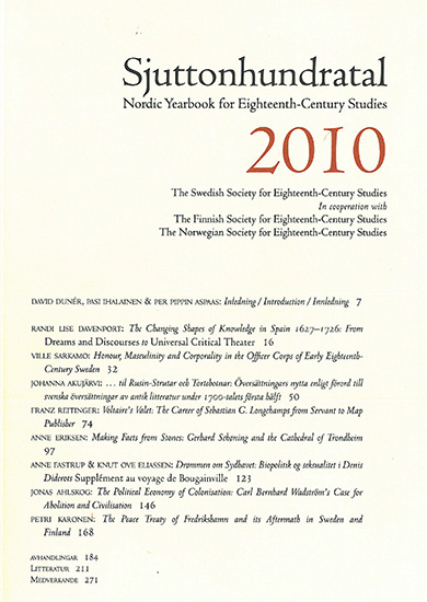 Frontcover of Sjuttonhundratal 2010.