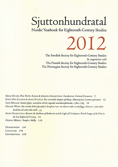 Frontcover of Sjuttonhundratal 2012.