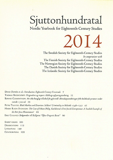 Frontcover of Sjuttonhundratal 2014.